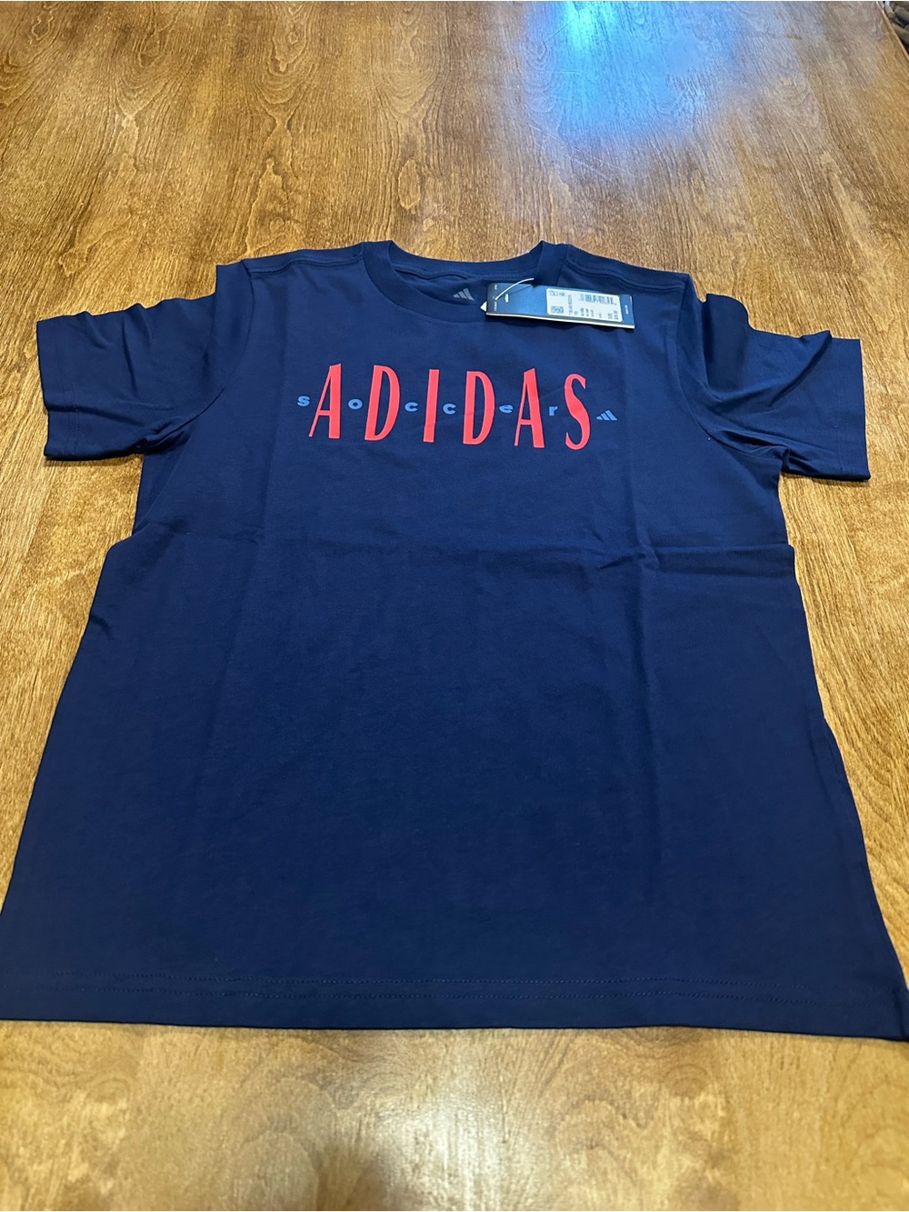 NWT adidas Navy Tee with Red Logo Print